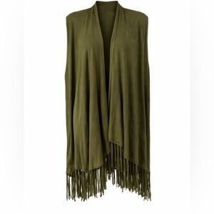 Neiman Marcus Olive Green Fringe
Cardigan / Kimono - Size L